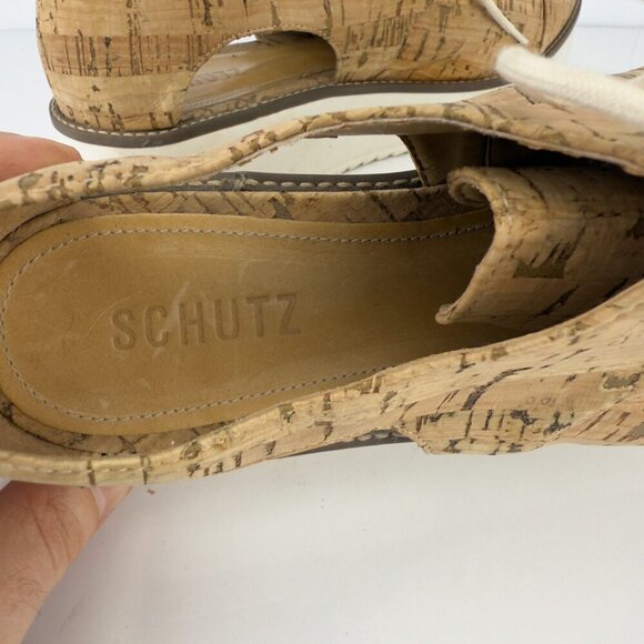 SCHUTZ Oxford Flatform Cut Out Cork Lightweight Contemporary Summer sz 41 - Picture 13 of 15